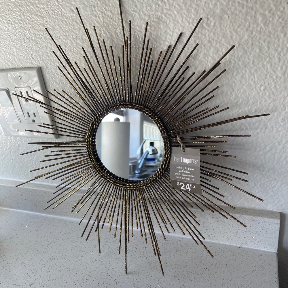 Pier 1 Metallic Gold Starburst Mirror